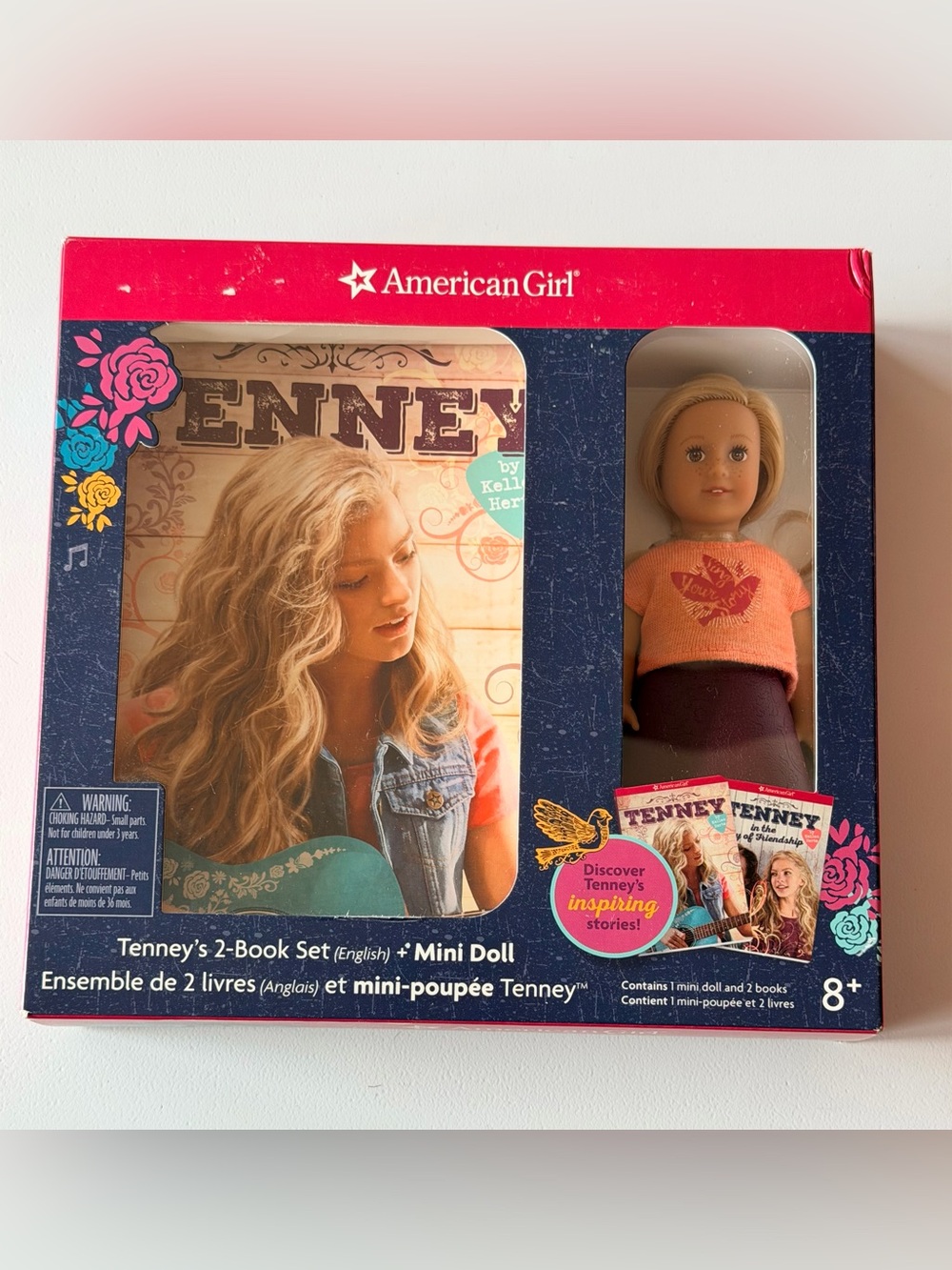 NIB American Girl Tenney Grant 2-Book Set & Mini Doll- Pristine Condition